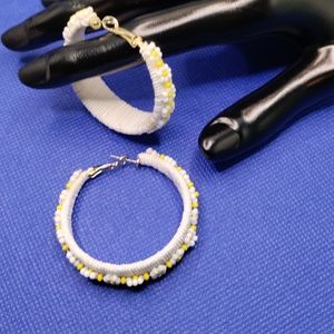 Crafted hoop earrings floral